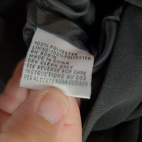 Le Suit Petites Womens Blazer Black Size 12P 100% Polyester Buttons Pockets - Picture 7 of 12